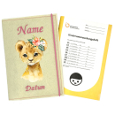 U-Heft Hülle personalisiert Löwe mit Blumen